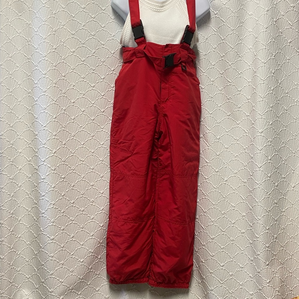 Lands' End‎ size medium red Snow Bib Overalls big kids unisex winter